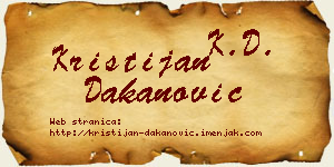 Kristijan Dakanović vizit kartica